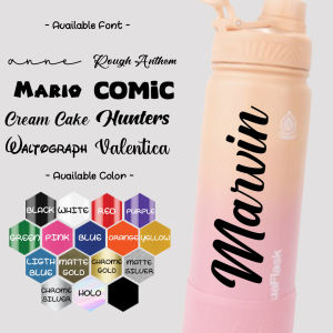 Sticker Name for Aquaflask Cutout Waterproof Design Custom and Personalized