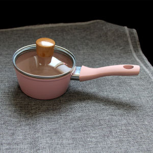 Korean Style Super Cute Mini Baby Food Supplement Small Milk Boiling Pot Hot Oil Pouring Drip Oil Pot 12cm Non-Stick Breakfast Dessert Pot