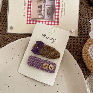 Fall Winter Beauty Reaction Brown Series Hair Clips Childrens Hair Accessories Side Parting Hairpins Korean Style Girls Hair Decorations