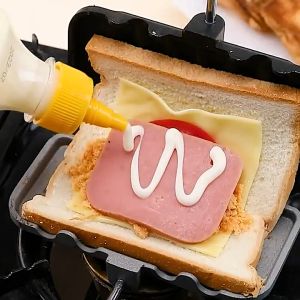 Innerwell Sandwich Maker Hot Pressed Double-Sided Non-stick Panini Maker Detachable Frying Pan for Household Suitable for Stovetops