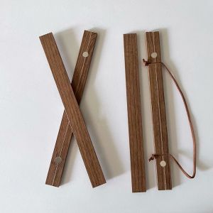 4 Colors Teak Pine Wood Magnetic Poster Hanger Scroll Painting Frame 21 31 41 51cm Black White Wood Photo Frame Canvas Frame