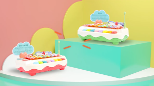 Mainan Alat Musik 2 in 1 Piano Bayi Keyboard Xylophone Mainan Edukasi dengan Suara Ketuk untuk Balita Laki-laki Perempuan