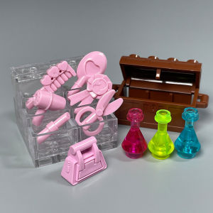 Đồ Chơi Khối Xây Dựng Cầm Tay Có Gương Son Môi Máy Sấy Tóc Phụ Kiện Trang Điểm Cho Bé Gái Sản Xuất Tại Trung Quốc