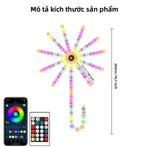 Đèn LED Dải Linh Hoạt RGB Firework 5V USB Bluetooth Điều Khiển Từ Xa Bằng Giọng Nói Đèn Trang Trí Phòng Ngủ Giáng Sinh