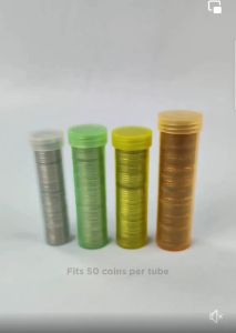 CLAS High-Quality Plastic "New" Coin Storage Tubes for 1/5/10/20 PHP Coins 4-Pack Money Organizer Lagayan ng Barya