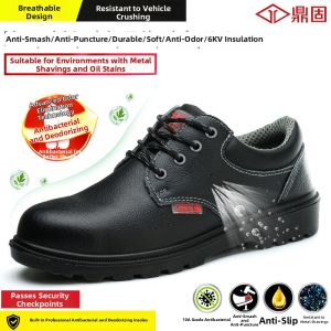 DINGGU | Mens Winter Breathable Welding Steel Toe Puncture Proof Safety Shoes