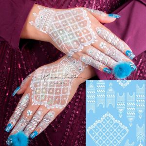 1PSG HENNA INSTAN PENGANTIN FULL MOTIP (fre manik gliter)MAROON&PUTIH