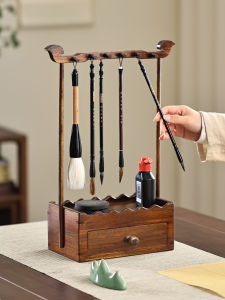 YILI DECO | Traditional Hanging Brush Storage Wooden