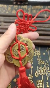 Feng Shui Ten Emperor Money Allday Everyday Lucky Door Coin Charm Chinese Knot Tassel