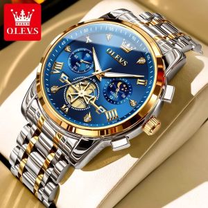 OLEVS | Automatic Openwork Water-Resistant Steel Quartz Mens Watch