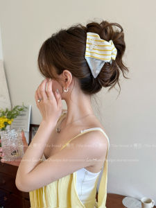 Salt Series Large Size Shark Clamp Womens Triangle Hair Clip Stripe Pattern Fashionable Cute Back of Head Hair Clip