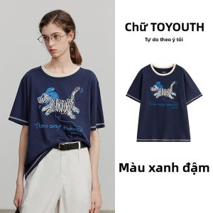 Toyouth | Áo Thun Cotton Cổ Tròn Phong Cách Thường Ngày
