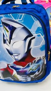 iSchoolDy Kids Cartoon Ultraman Spiderman My Little Pony Non Removable Mini Trolley School Bag Lunch Bag Pencil Case Set