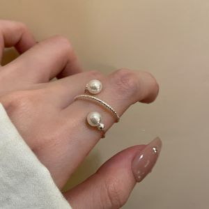 Meteor Pearl Zircon Open Ring Womens Personality Stackable Index Finger Ring Exclusive Design Luxury Sensation Band Ring