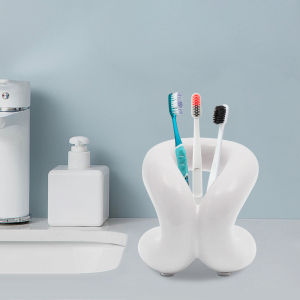 Ceramic Holder Stand Toothbrush Holder for Bathroom Countertops Modern Ceramic Toothbrush Cup Makeup Pen Rack for Travel
