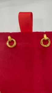 Poh Heng Jewellery 24K Cirque Wave Earrings in Yellow Gold [Price By Weight]