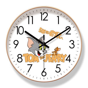 Đồng Hồ Tròn Đơn Giản Hiện Đại IPURAS Đồng Hồ Treo Tường Nhà Máy Không Gian Phòng Khách Đồng Hồ Quartz Im Lặng Hình Mèo Và Chuột