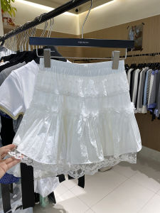 Váy Ngắn Xếp Ly Ren Ngọt Ngào Cạp Cao Thời Trang Xuân Mới Váy Ngắn Nửa Thân Váy Chống Hở Hang Cho Nữ Váy Ngắn Dáng Chữ a Thường Ngày