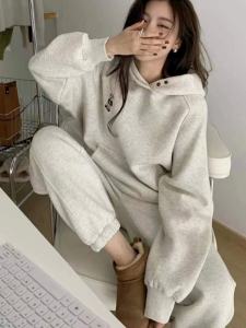 Bộ Đồ Thể Thao Rộng Rãi Cho Nữ Bộ Đồ Chạy Bộ Hai Mảnh Thời Trang Hàn Quốc Thường Ngày Cho Học Sinh