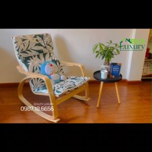 Ghế poang thư giãn bập bênh đọc sách decor phòng khách giá rẻ chất lượng cao thiết kế đơn giản hiện đại trẻ trung khung gỗ bạch dương chắc chắn đệm mút êm ái chống mỏi lưng cho cảm giác thoải mái khi ngồi