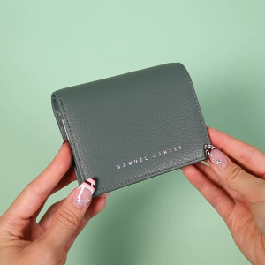 Samuel Ashley Women Lola Leather Bi-fold Wallet (Jungle Green)