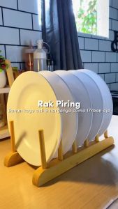 PROMO Starlight Rak Piring Kayu 6 Slot Tempat Penyimpanan Rak Peniris Piring Gelas Tutup Panci