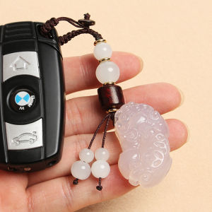 High-End Car Key Ring Pendant Jade Brave Troop Pendant Mens and Womens Waist Mounted Creative Chain for Couple Lucky Pendant Gift