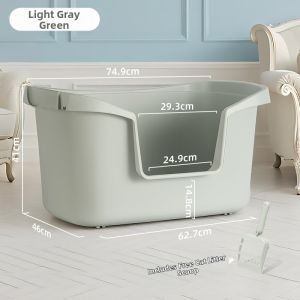 IRIS | Large Open Easy Clean Splash Guard Litter Box