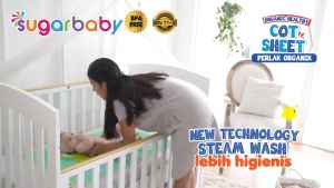 Sugar Baby Organic Healthy Cot Sheet Perlak Karet Organik Alas Ompol Bayi Waterproof