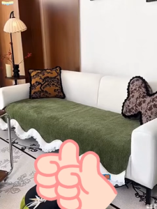 Comfortable Minimalist Sofa Cushion Modern Chenille Sofa Mat All Season Available Seat Cushion Fixed Non - Slip Wear - Resistant Home Straight Sofa Cover Cloth Towel Sofa Mat