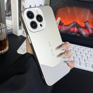 Ultra-Thin Matte Leather Phone Case for Apple 16Promax 15Pro 14pm 13 with Lens Film Creative Splicing Design Eco-Friendly Protection