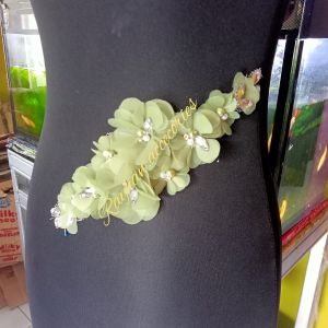 bunga organza rangkai ukuran -+20 cm/aplikasi bunga organza