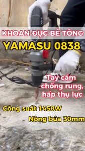Máy khoan đục bê tông 2 chức năng Yamasu YMS-0838 công suất lớn 1.450W chính hãng giá rẻ tặng kèm 3 mũi khoan 2 mũi đục - Máy khoan đục bê tông Nhật Bản cao cấp dành cho thợ điện nước - Điện máy Việt Nhật