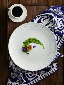 IMhouse Nordic Style Ceramic Plate Luxury Steak Dinnerware White Plate Heavy Duty Dining Utensils Home Use Flat Plate