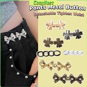 C.N. Detachable Metal Tighten Waist Button for Women Skirt Pant Jeans Adjustable Waist Clip