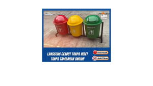 Tong Sampah Fiber 3 Pilah Organik Anorganik B3 3 Warna