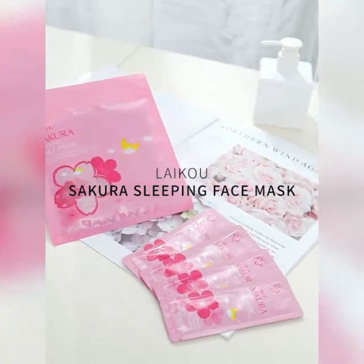 【Ready stock】LAIKOU Japan Sakura Extract Sleeping Face Mask Anti Acne
