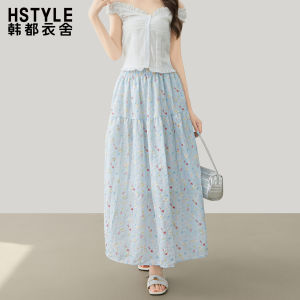 HSTYLE | Chân Váy A-Line Hoa Cao Waist Mid-Length Dành Cho Người Gầy