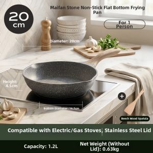JEETEE | Non-Stick Flat Bottom Maifan Stone Frying Pan