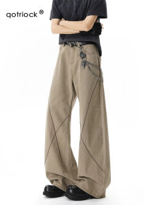 QOTRIOCK | American Vintage Design Hasso Thread Pure Cotton Jeans for Couples