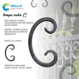 Ornamen besi tempa letter C | ornamen pagar tralis