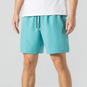 Ice Silk Quick Dry Loose Fitness Badminton Mens Shorts Five-Quarter Length Breathable Comfortable Polyester Spandex Blend