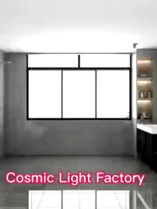 กระจกห้องน้ำสี่เหลี่ยม ควบคุมด้วยการสัมผัส ไฟ LED สามสี ฟังก์ชันล้างหมอก แสดงเวลาและอุณหภูมิ