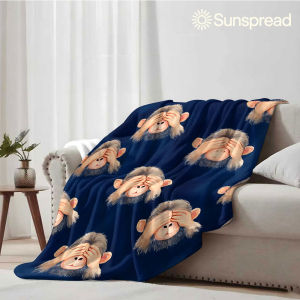 Beast Kingdom | Covered Monkey Soft Warm Flannel Blanket Lightweight Cozy Christmas Halloween Home Decor Room