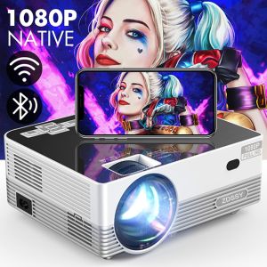 ZDSSY Q6 Portable Projector LED Mirroring Version Native 1080P WiFi Bluetooth Projector Upgraded 8500L HD Video Projector Support 4K &300“ Display Mini Outdoor Movie Beam Compatible with iOS/Android/PC/TV Stick/PS4