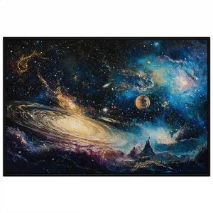 Tranh phong cảnh vũ trụ. Tranh treo tường dán tường sơn dầu canvas trang trí. CGI-1552