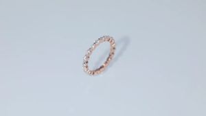 ZOESKY 2mm Rose Gold Cubic Zirconia Full Eternity Stackable Engagement Ring 925 Sterling Silver Wedding Band Comfort Fit Size 4-10
