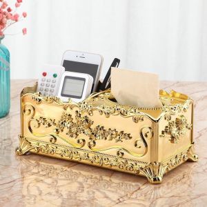 kotak tissu mewah bahan ringan anti karat motif bunga dekorasi meja mewah