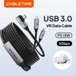 CABLETIME VR Link Cable 18W Charging – Compatible with 16FT with Meta Quest 3S/3/2/Pro Oculus Quest Pico 4 PC VR Steam VR