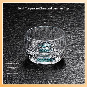 Turbquoise Crystal Glass Tea Cup